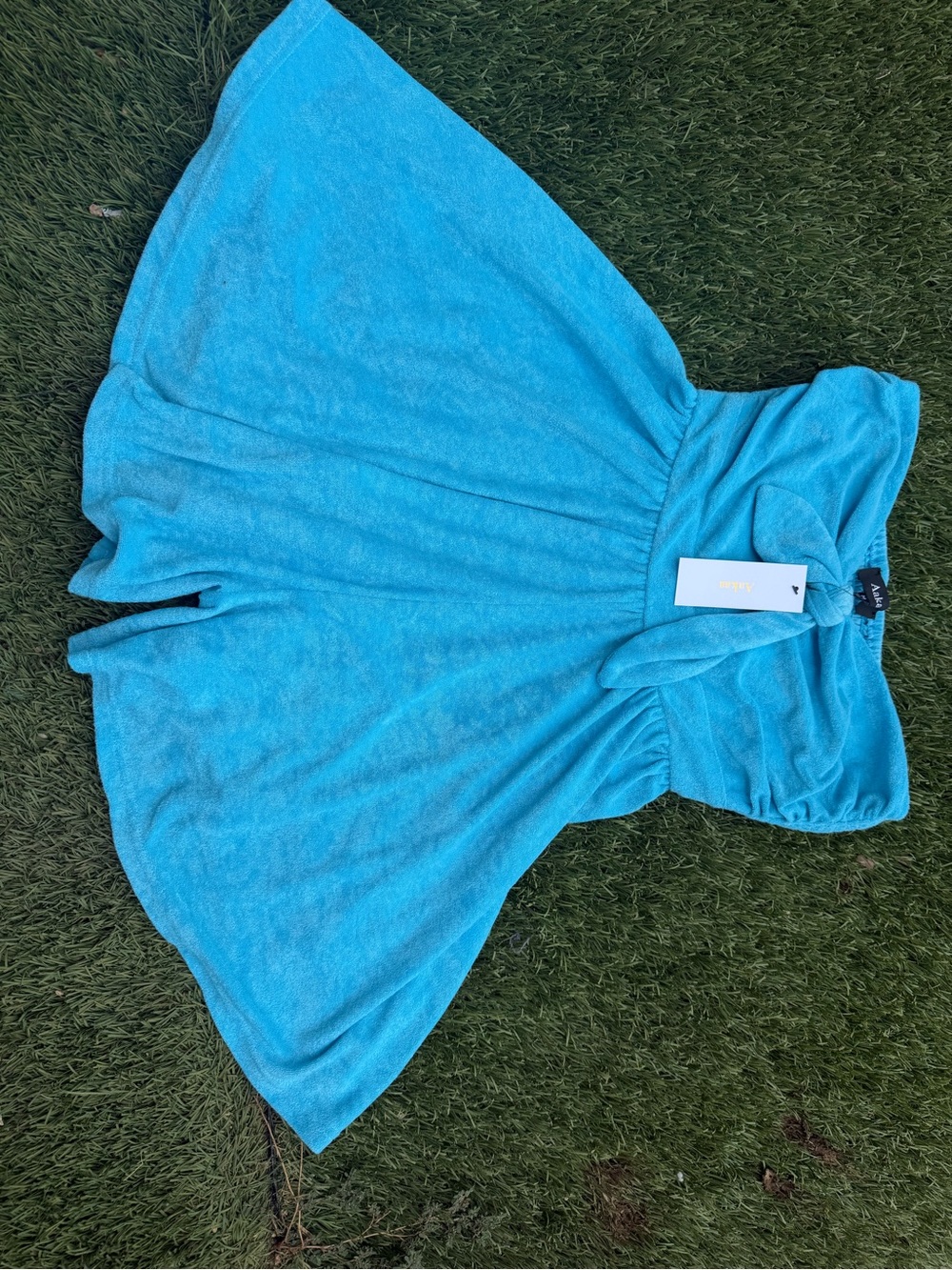 Aakaa Turquoise Blue Strapless Towel Coverup
